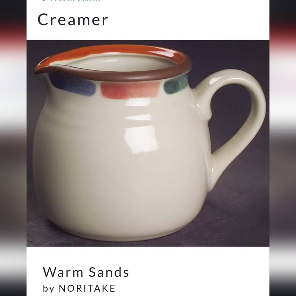 Noritake Warm Sands Stoneware Creamer Pitcher 14 oz 8472